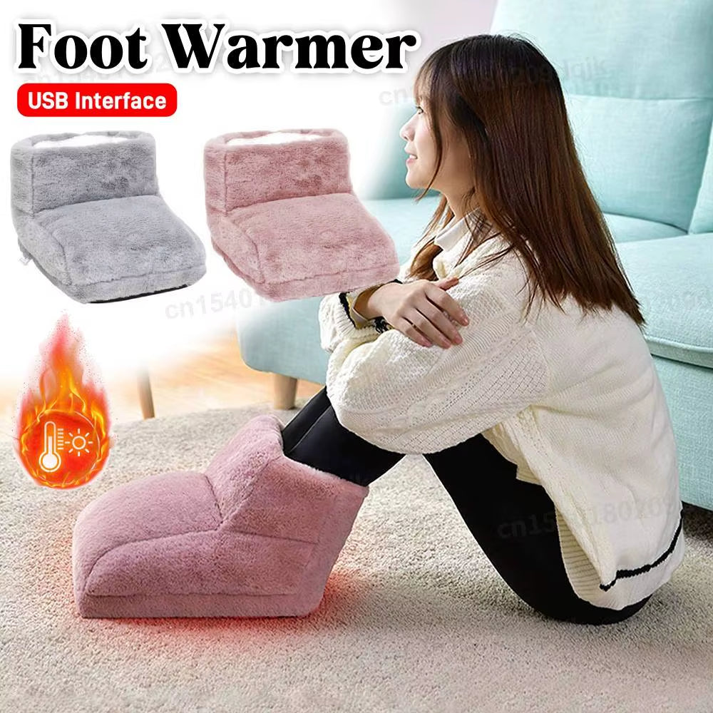 USB Foot Warmer Foot Heater Thermal Heater for Soft Plush Warm Foot Cover Electric Heating Feet Warmer for Home Bedroom