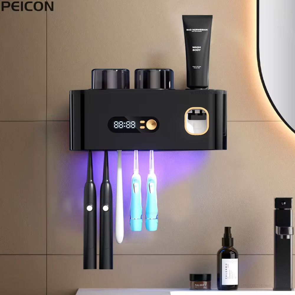 Portable Toothbrush Sterilizer Wireless Toothbrush UV Sterilization Rechargeable Wall Mounted Electric Toothbrush Dryer Holder